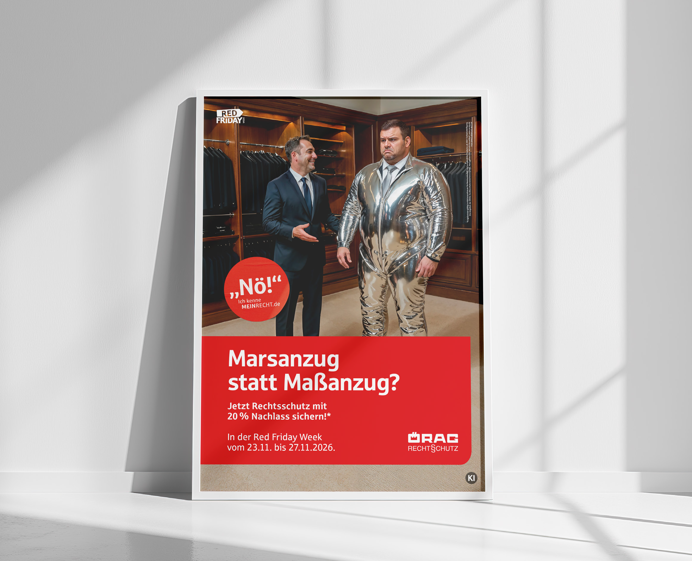 Zweites Kampagnenplakat Marsanzug statt Maßanzug